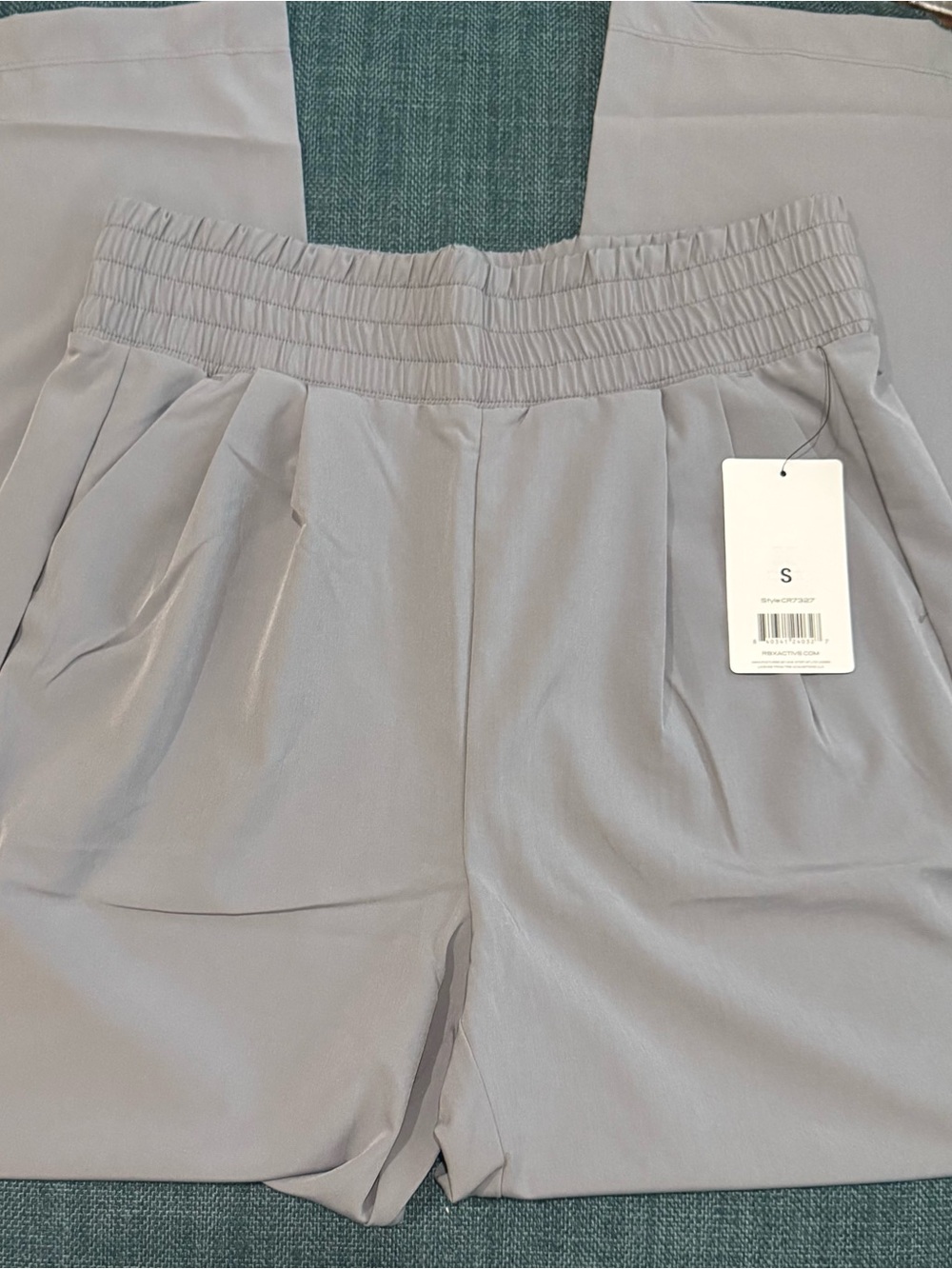 RBX Gray High Waist Pleated Relaxed Pant